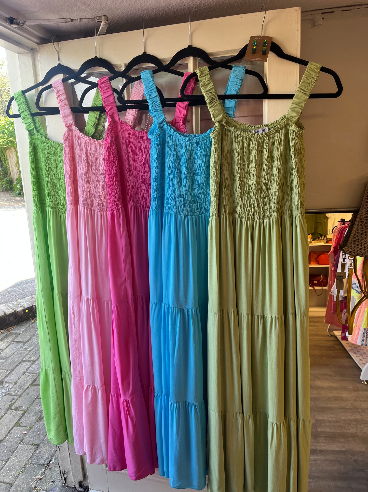 Strap Shirred 3 Tiered dress