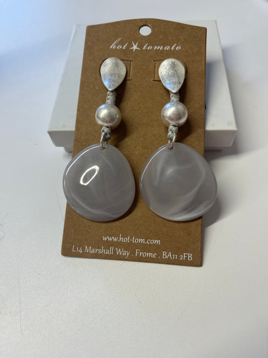 Grey Circle Earrings