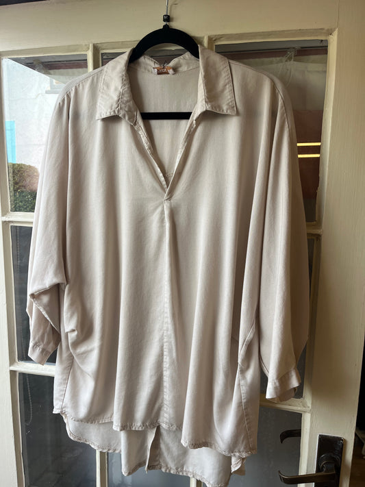Tencel Button Back Shirt