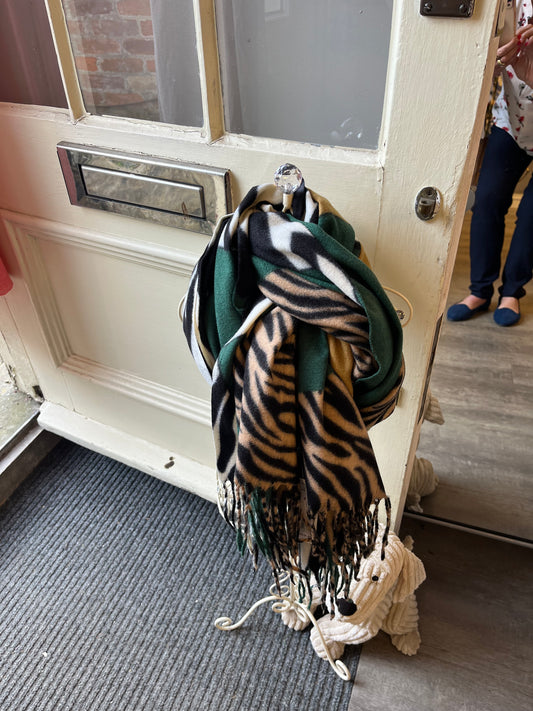 Green Animal Print Winter Scarf