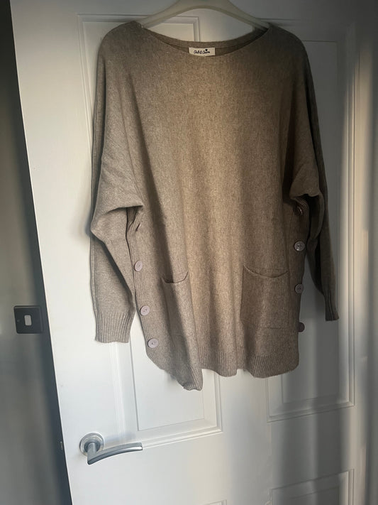 Pocket Slash Neck Jumper