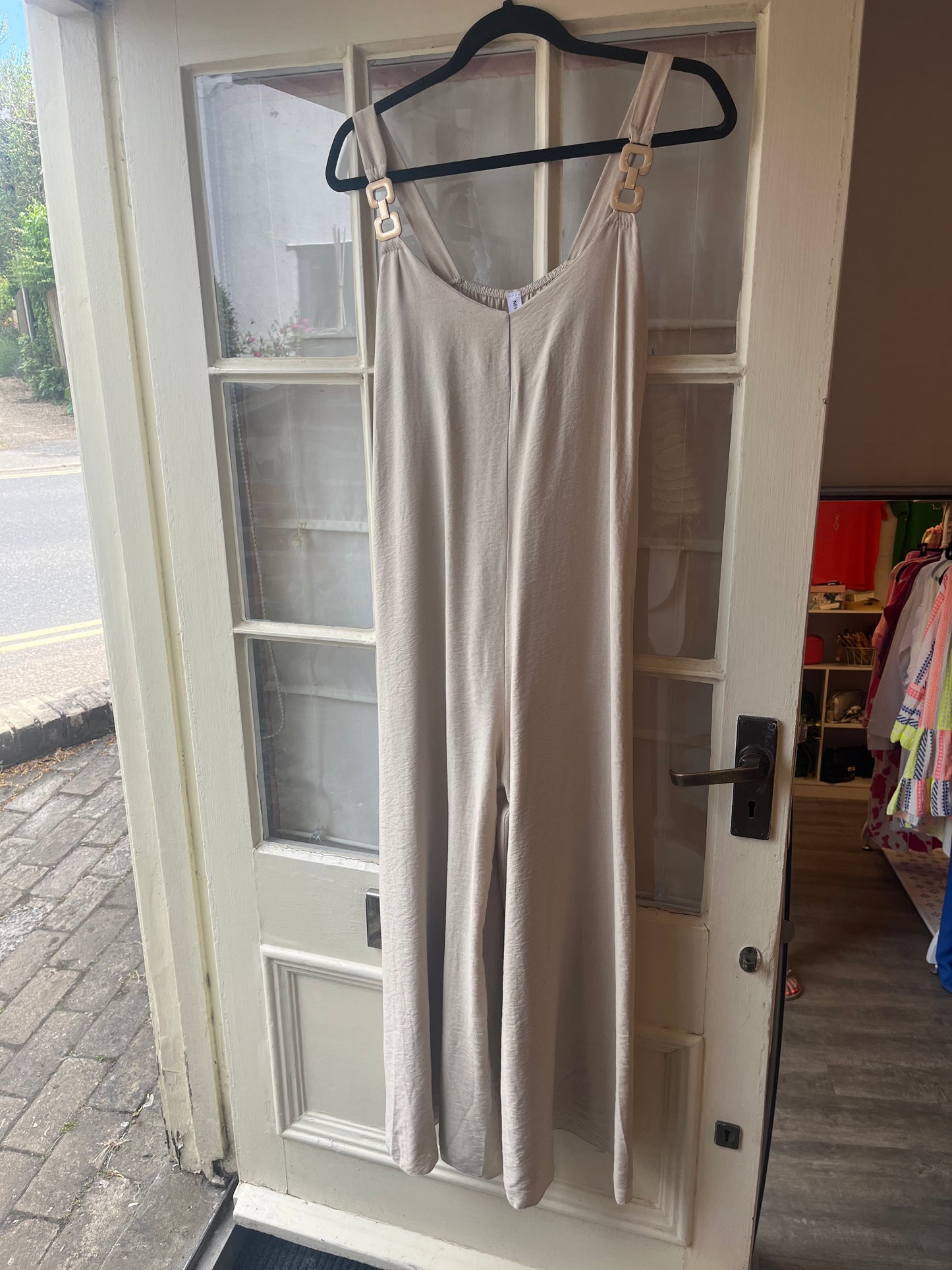 Wide Leg Jumpsuit with gold straps