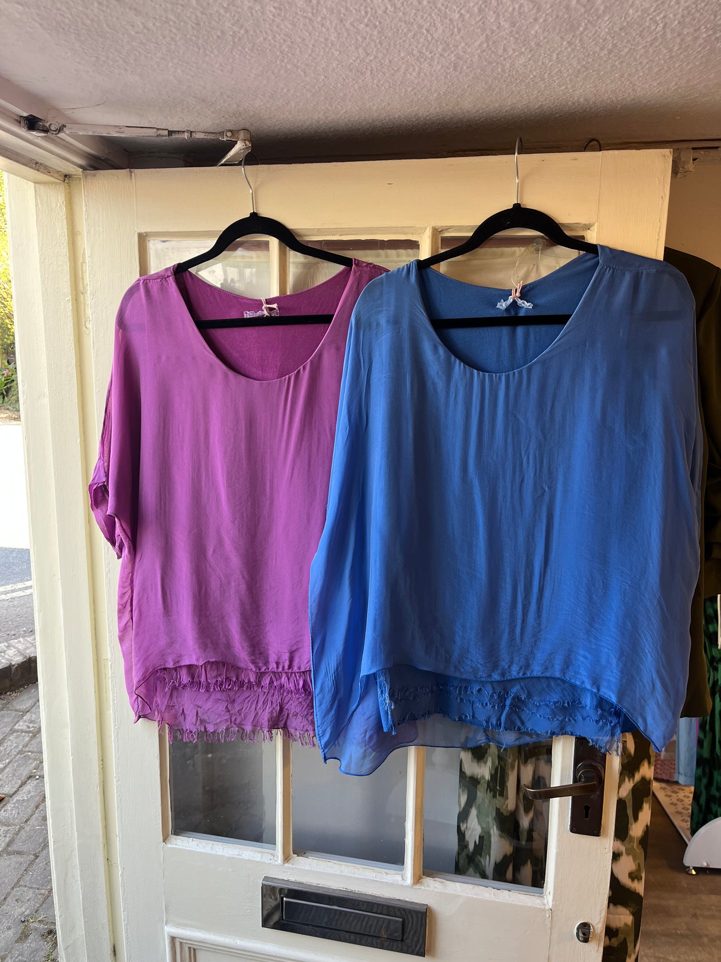 Frayed Silk Top