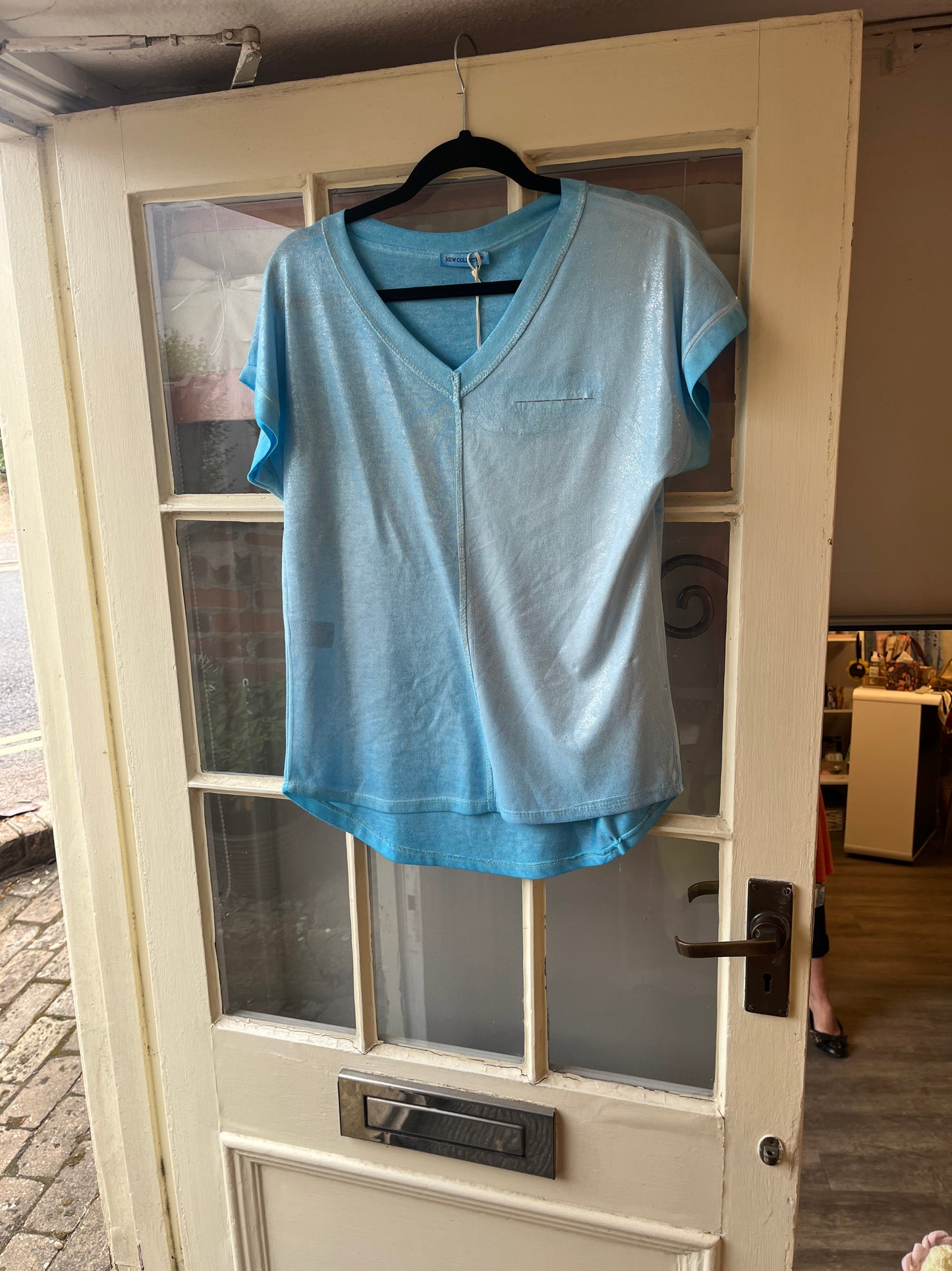 V- Neck Shimmer Tee