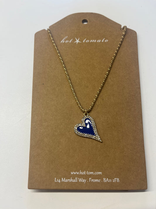 Blue Enamel heart pendant