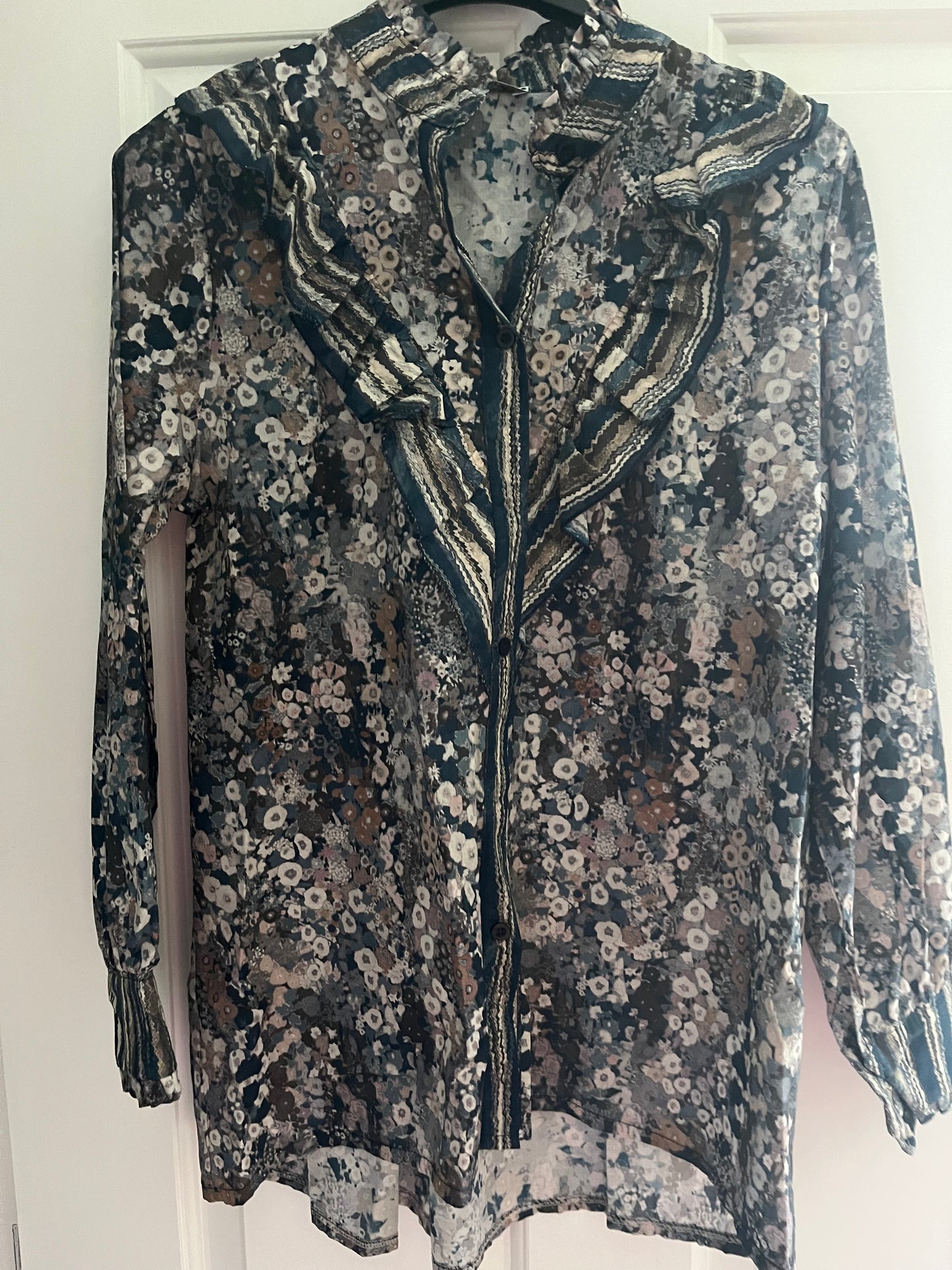 Print Frill Detail Shirt