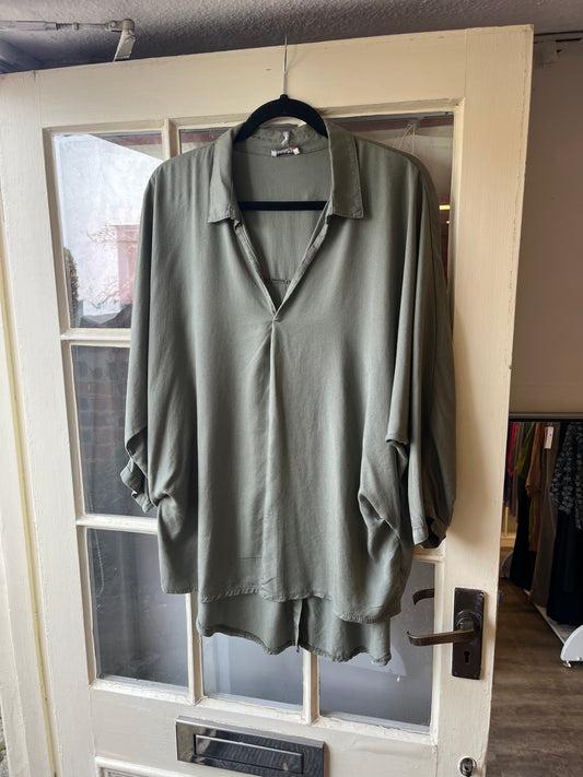 Tencel Button Back Shirt