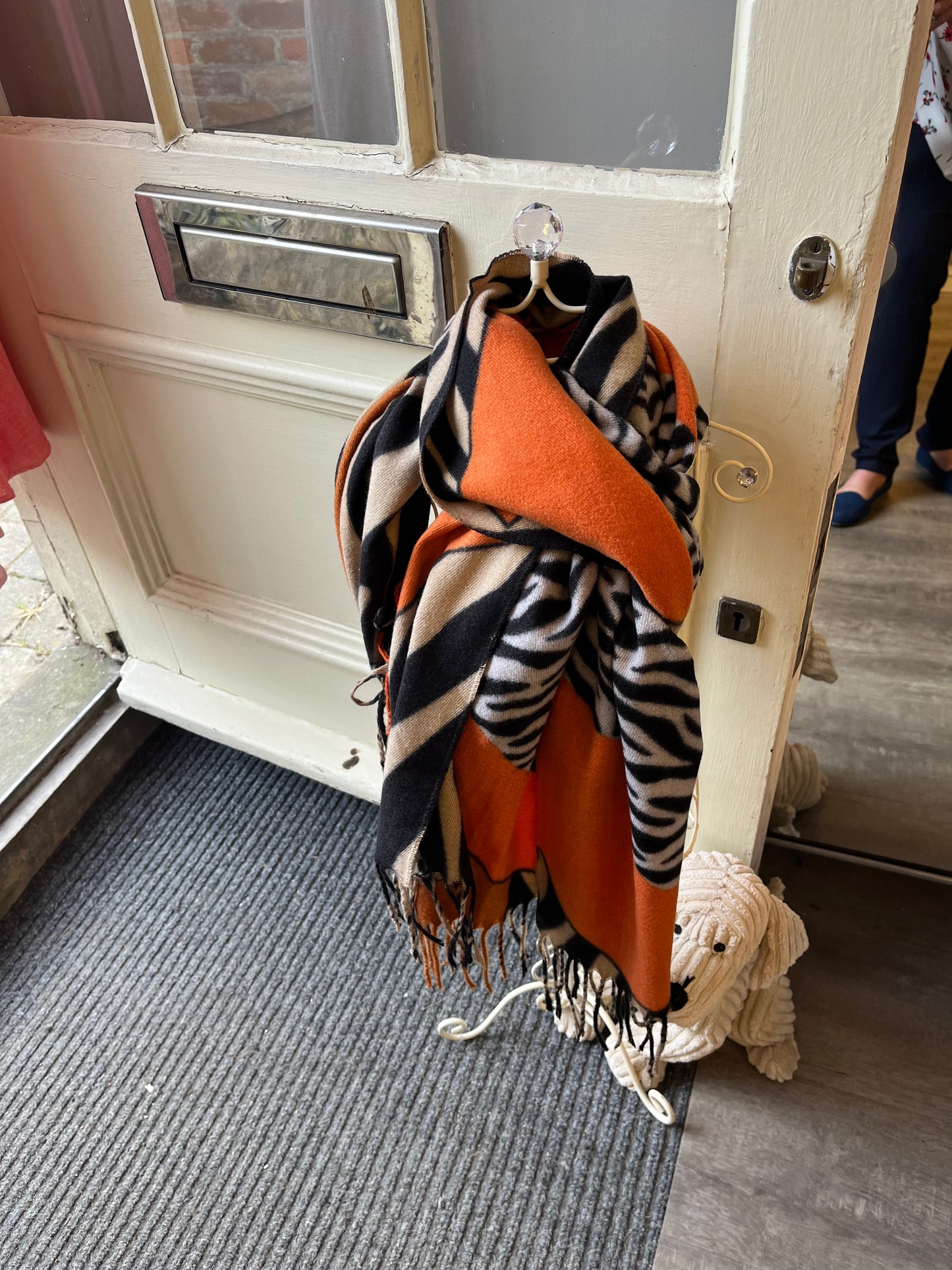 Orange/ Black Animal Print Scarf