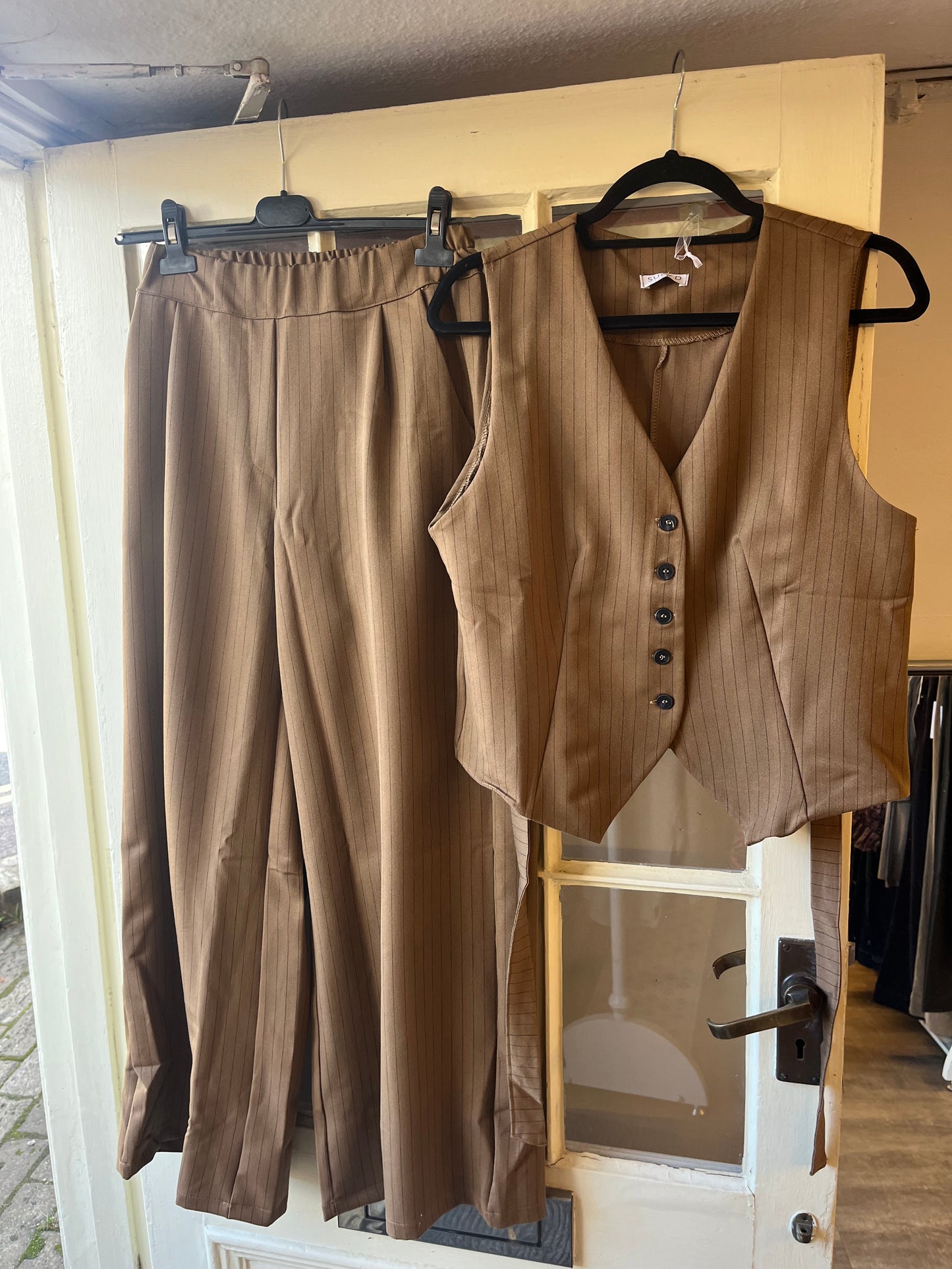 Flared Pinstripe Trousers