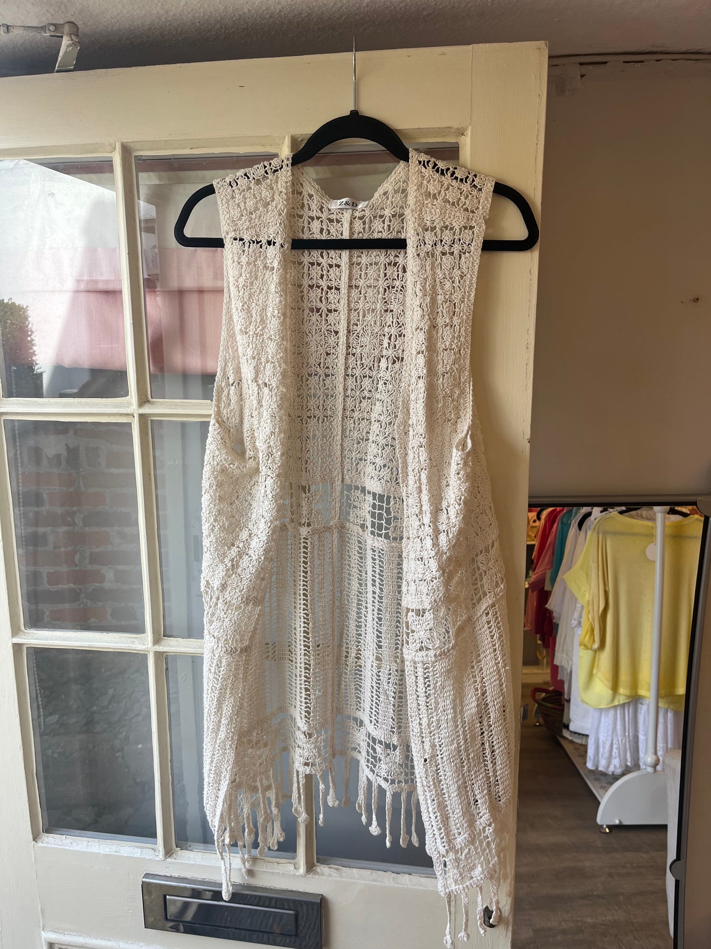 Cream Crochet Cardigan