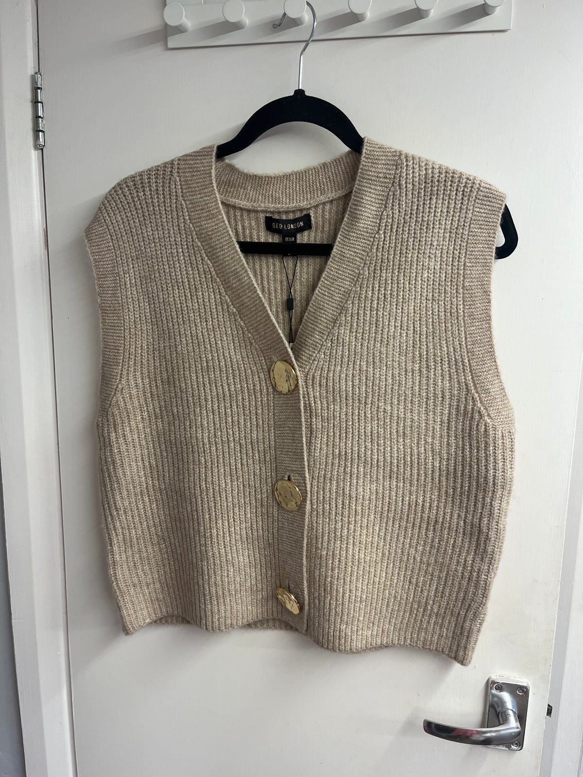 Gold Button Knit Waistcoat