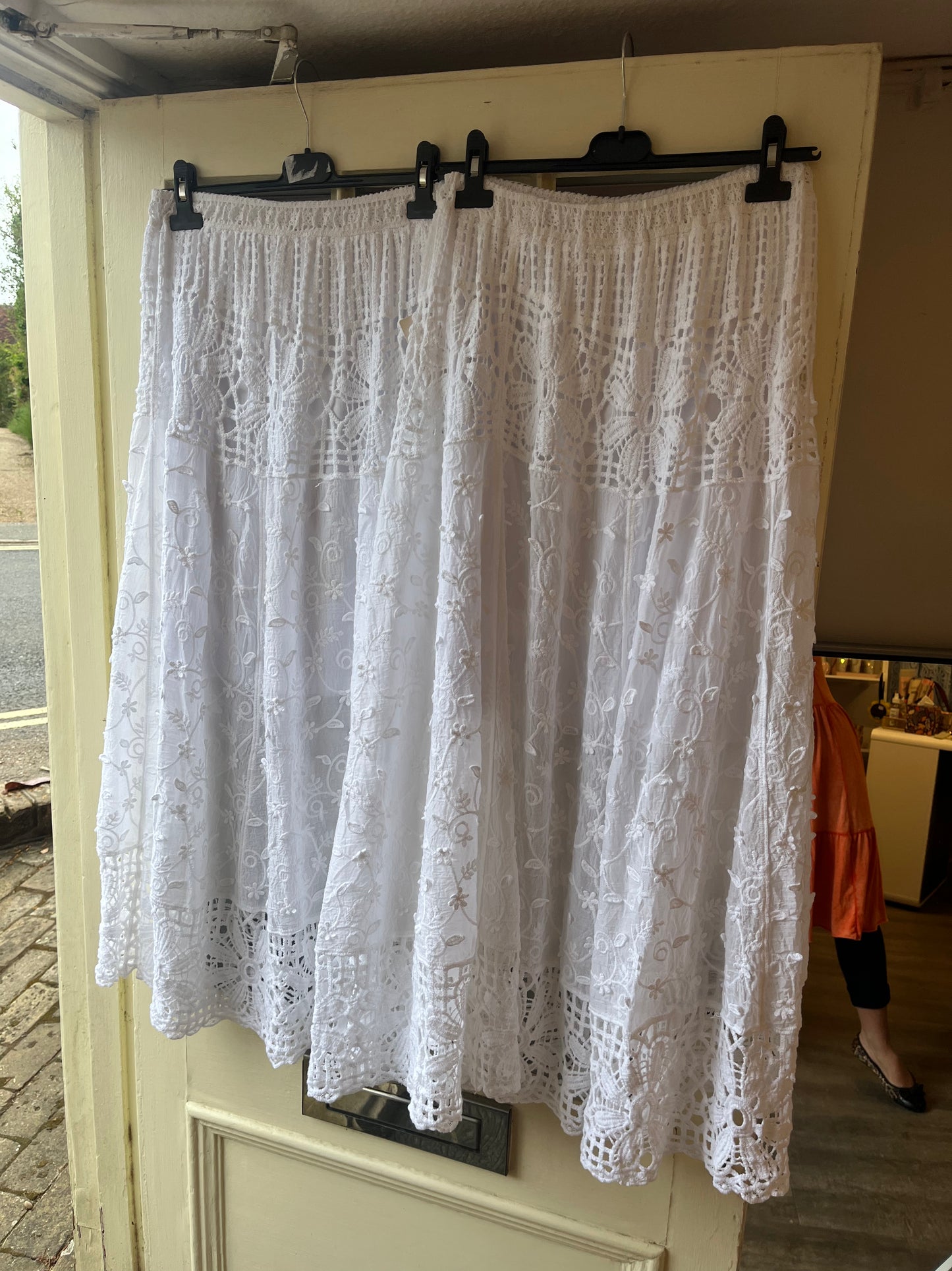 White Crochet Skirts