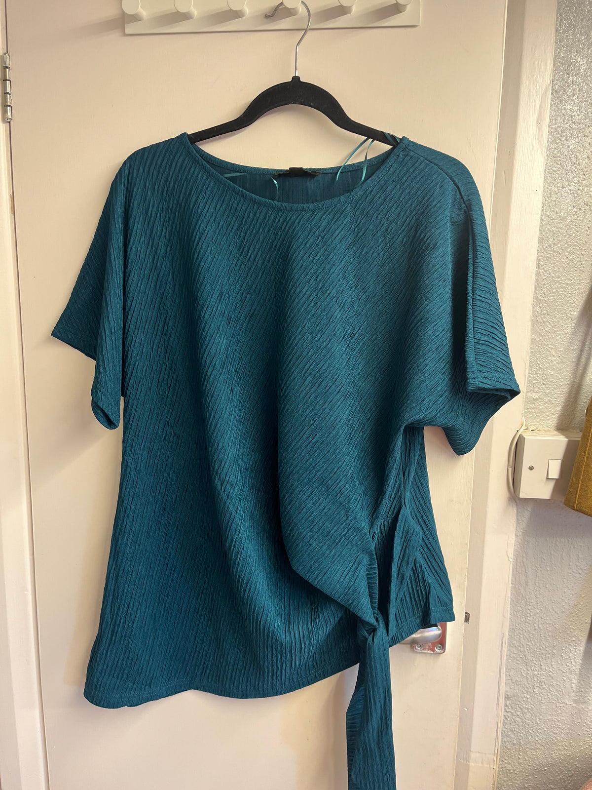 Side Tie Crinkle Top