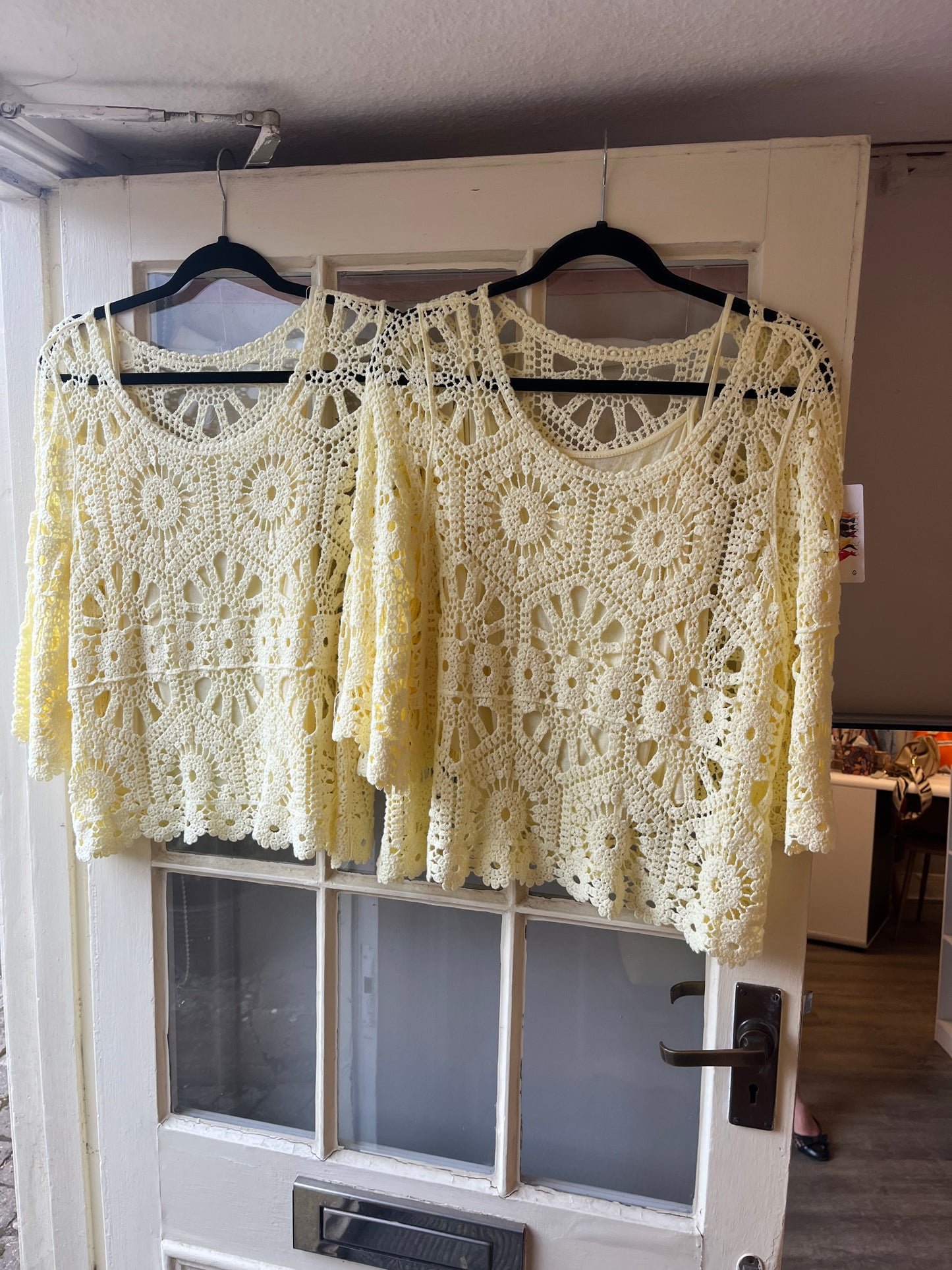 Yellow Crochet Top With Vest