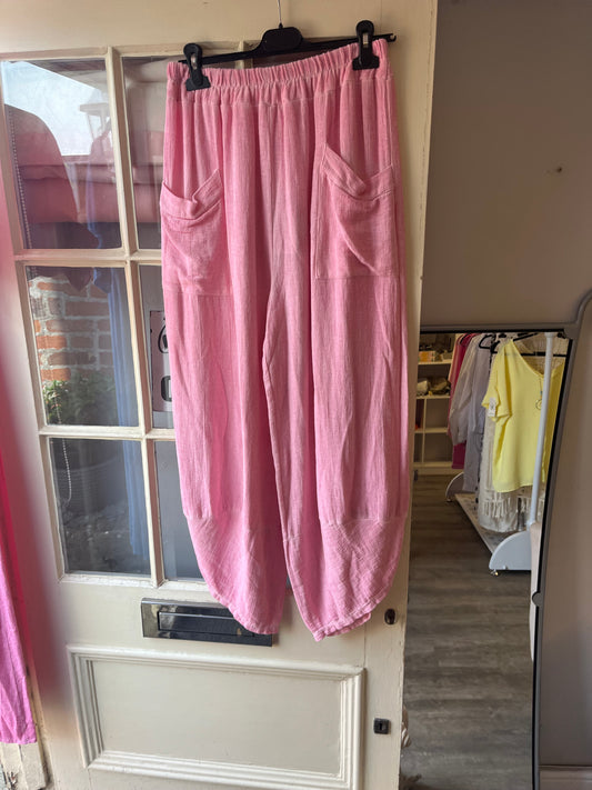 Barrel Leg linen trousers