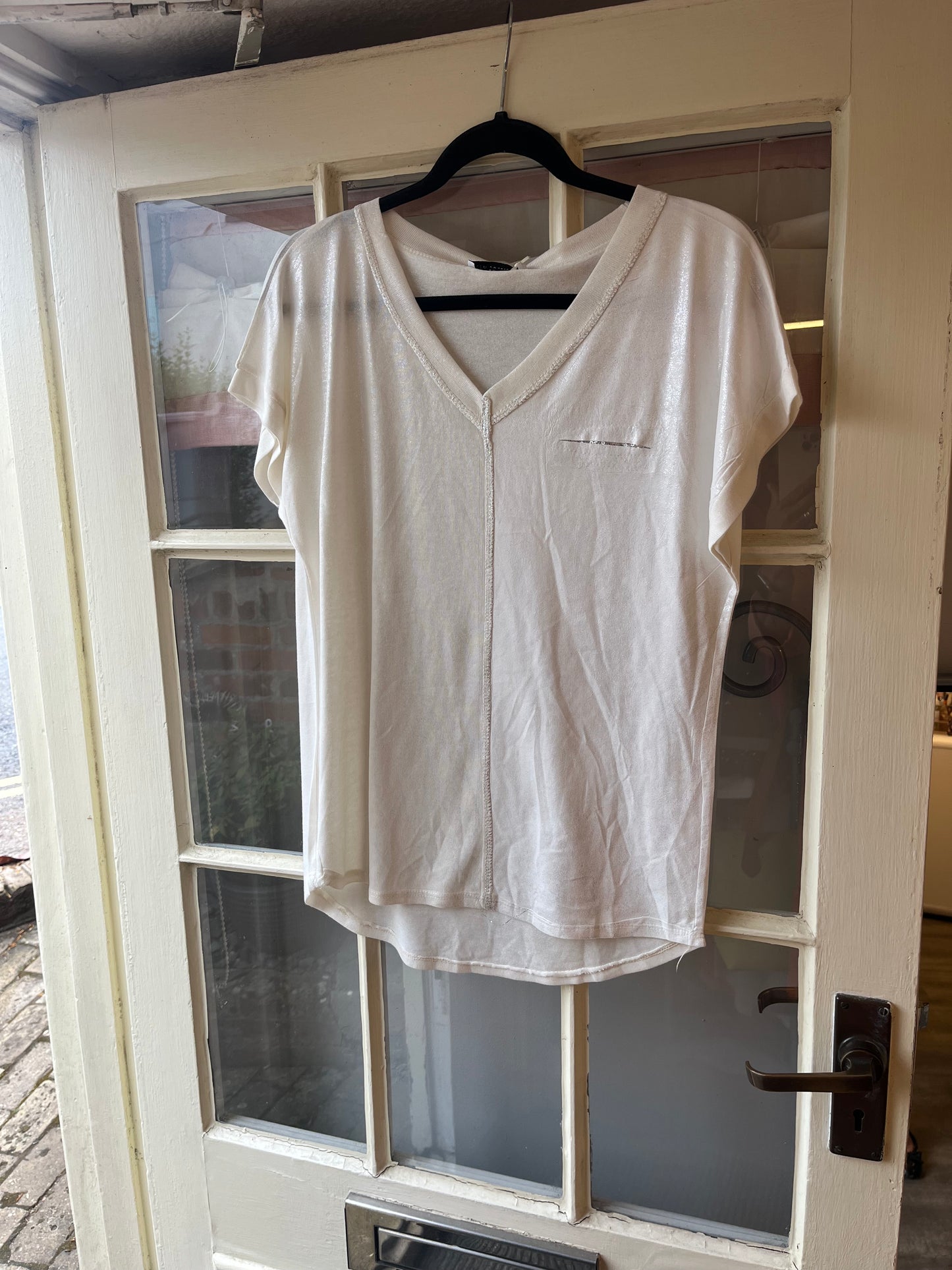 V- Neck Shimmer Tee