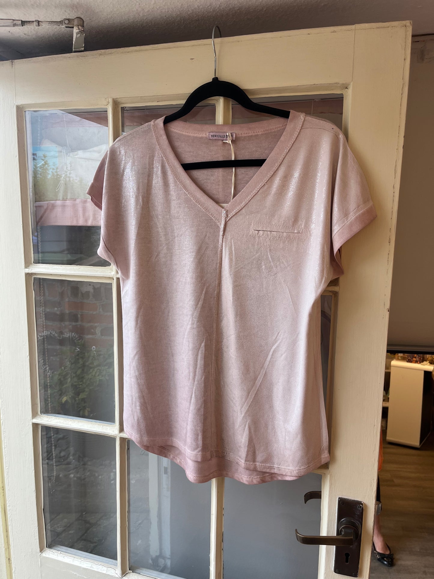 V- Neck Shimmer Tee