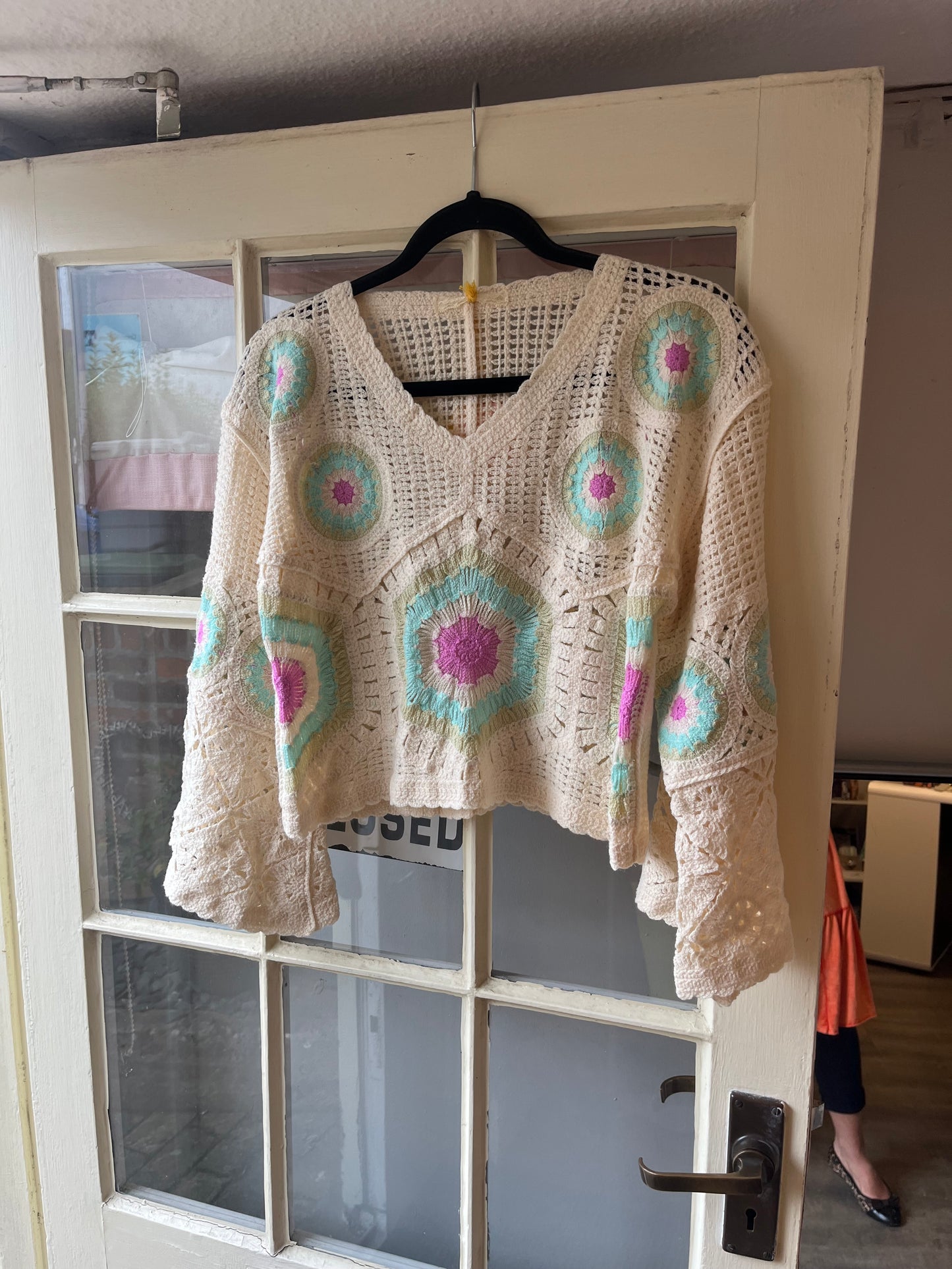 Crochet Flared Sleeve Top