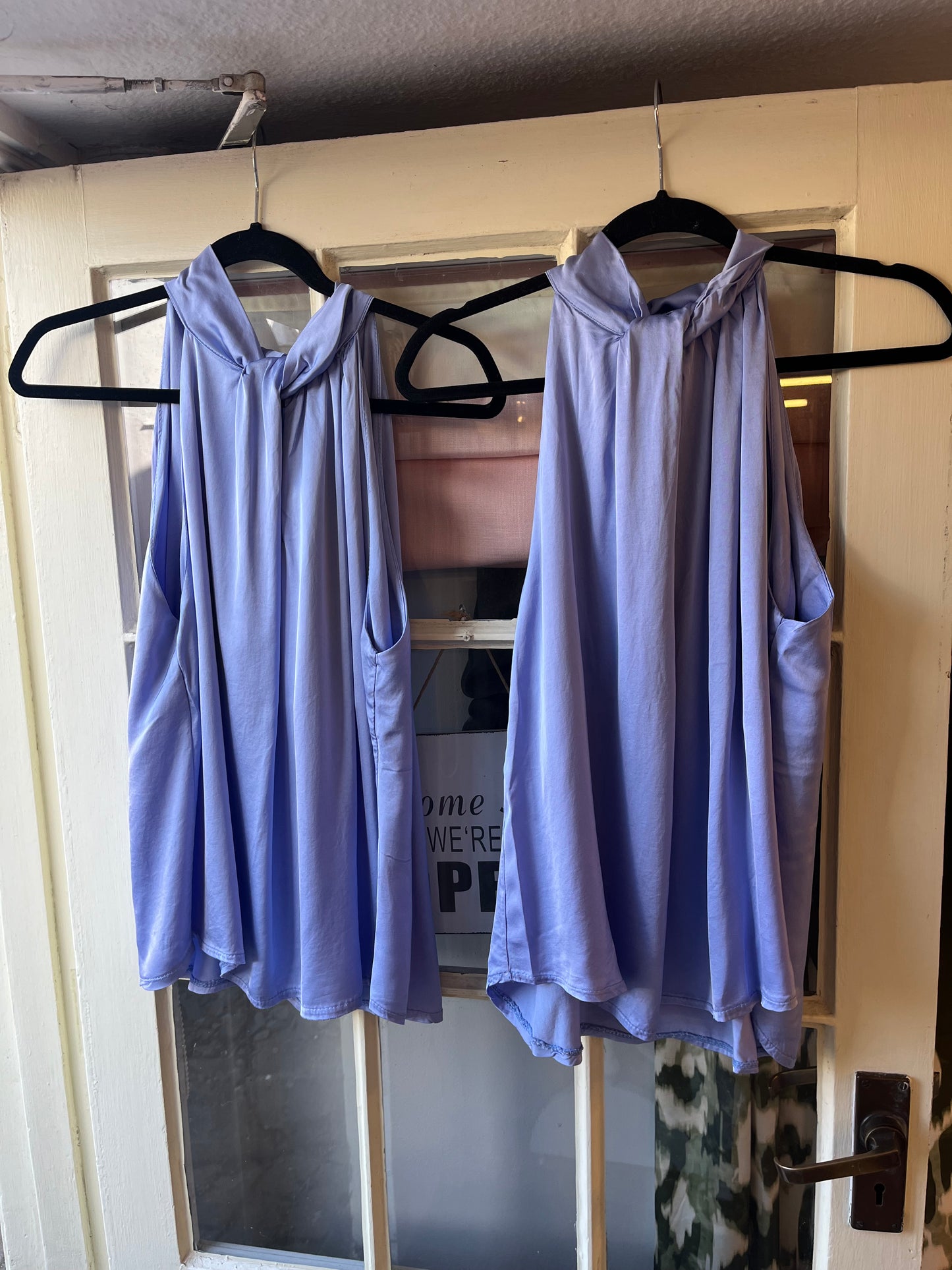 Halter Neck Tie Satin Top