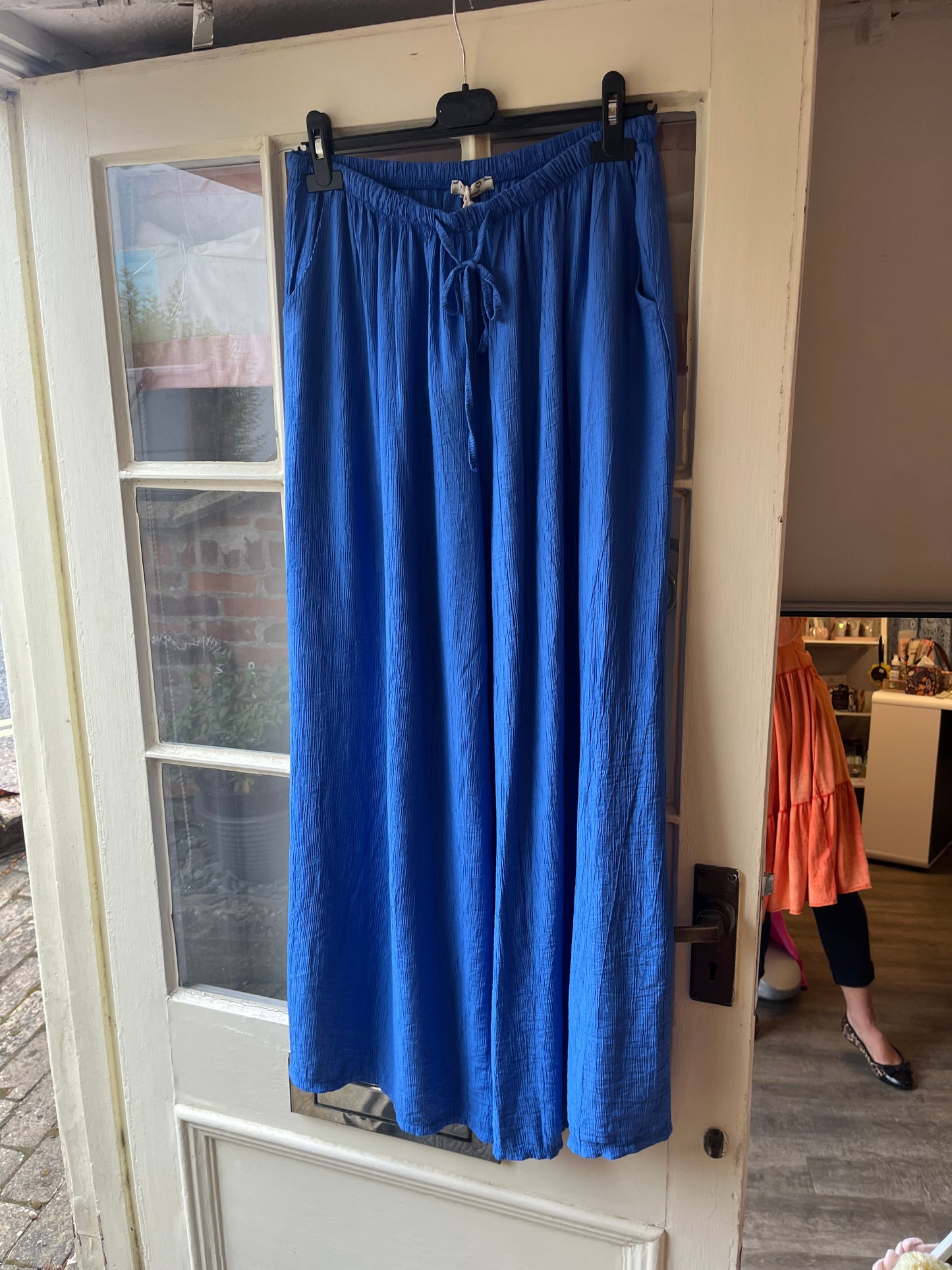 Crinkle Wide Leg Trousers