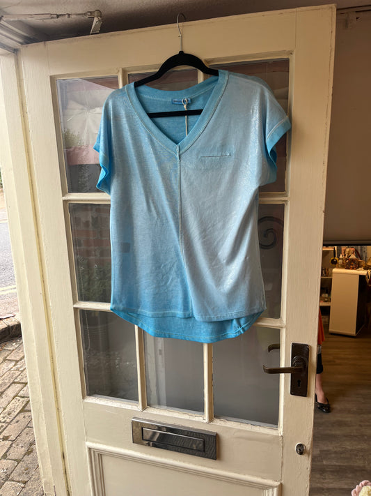 V- Neck Shimmer Tee