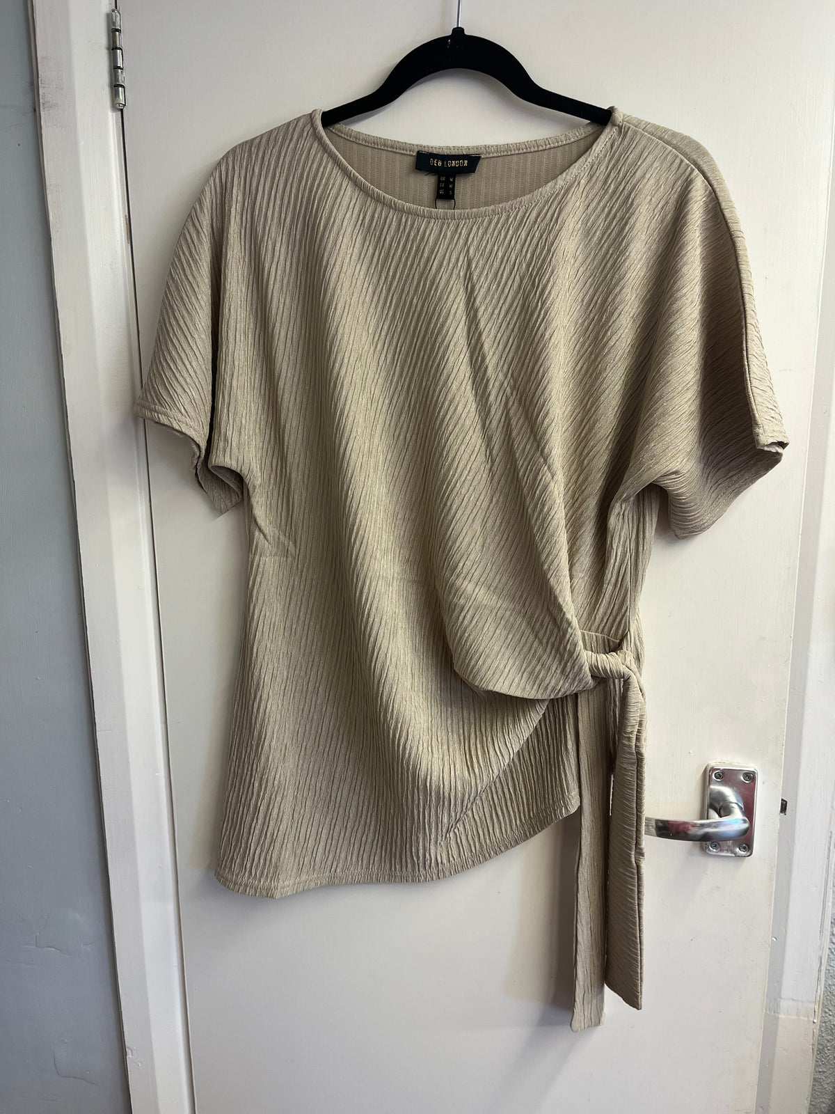 Side Tie Crinkle Top