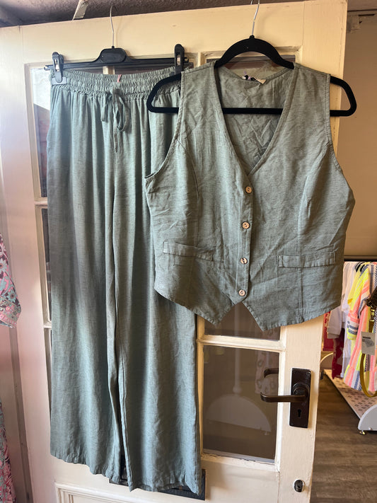 Linen Wide Leg Trousers
