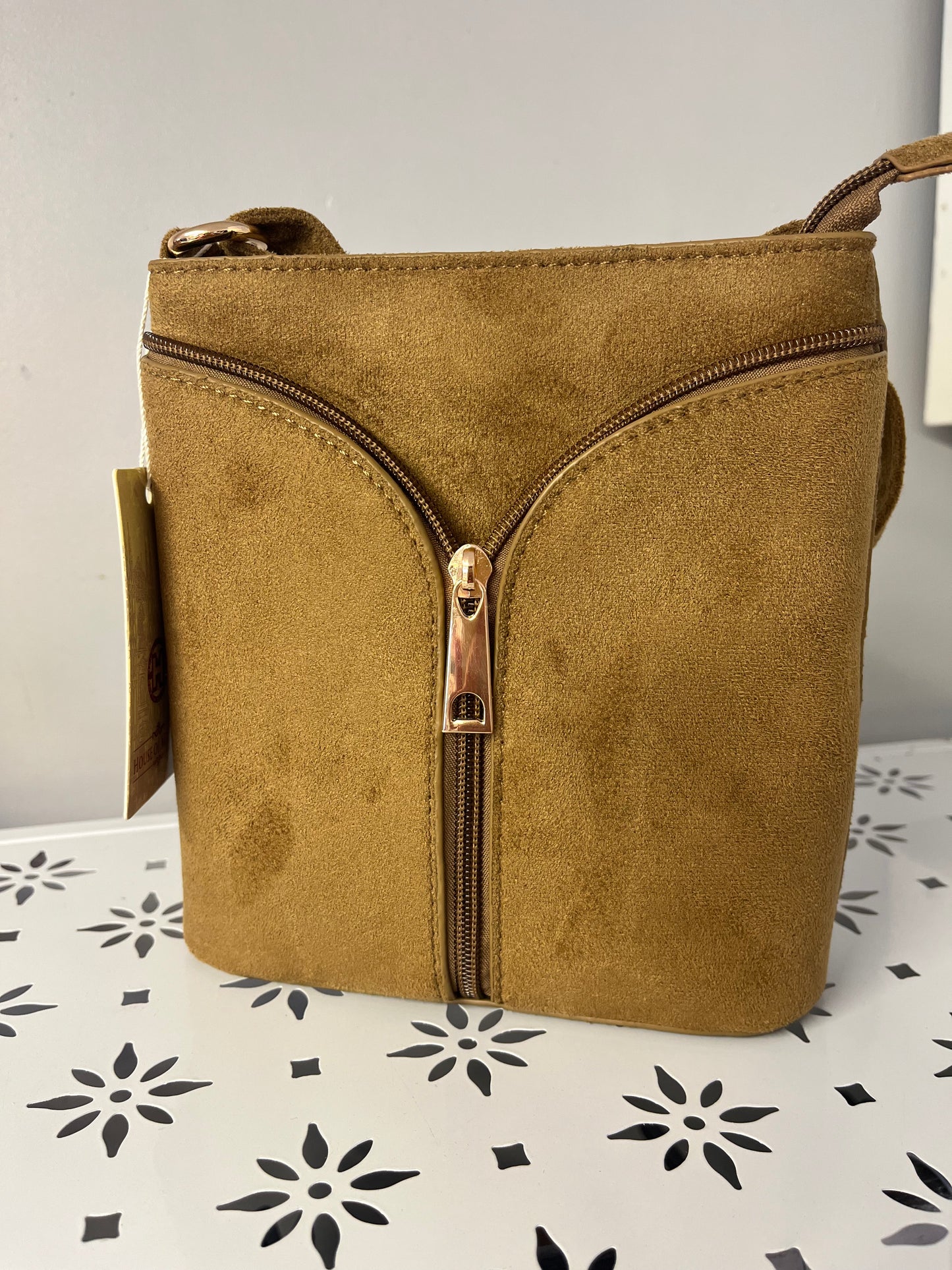 Suede Front Zip Small bag