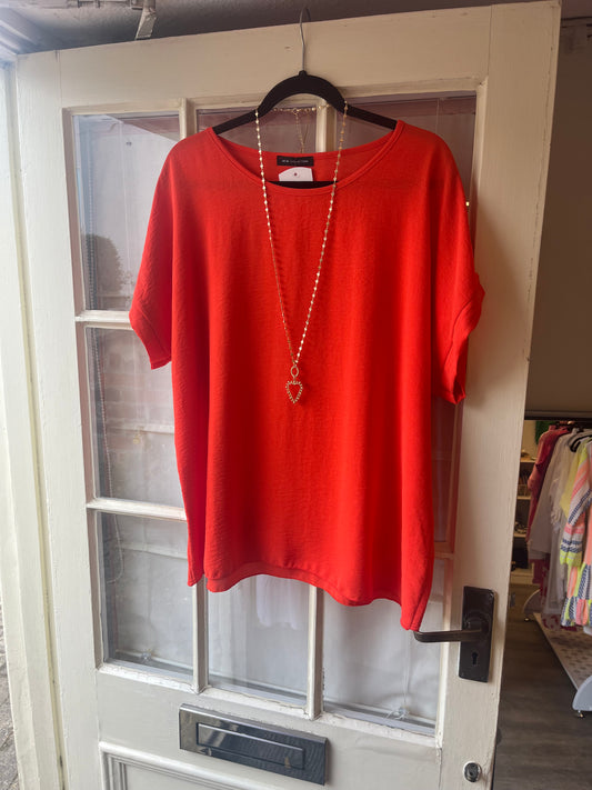Round Neck Top with Gold Necklace