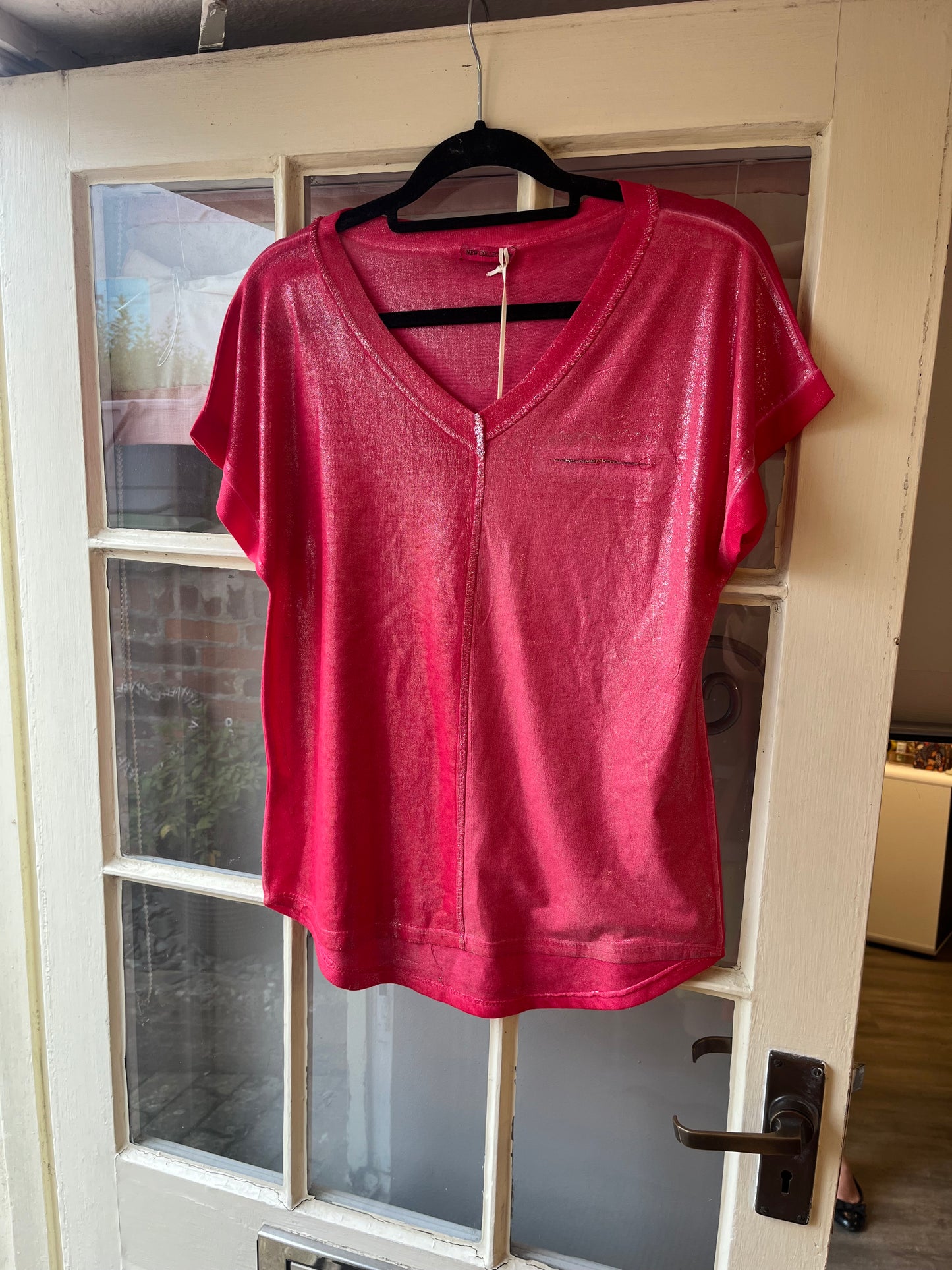 V-Neck Shimmer Tee