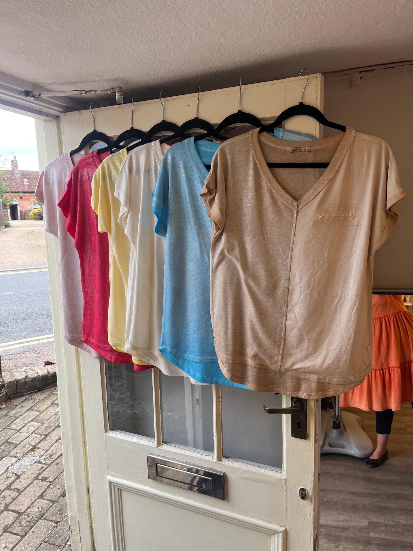 V- Neck Shimmer Tee