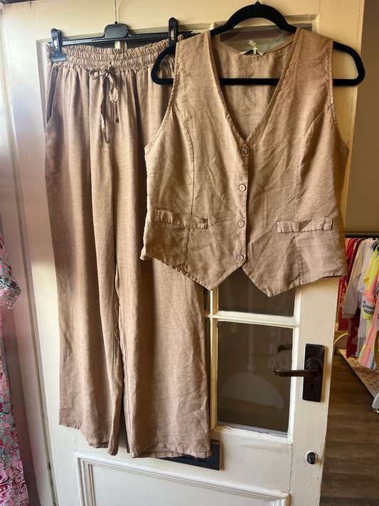 Linen Wide Leg Trousers