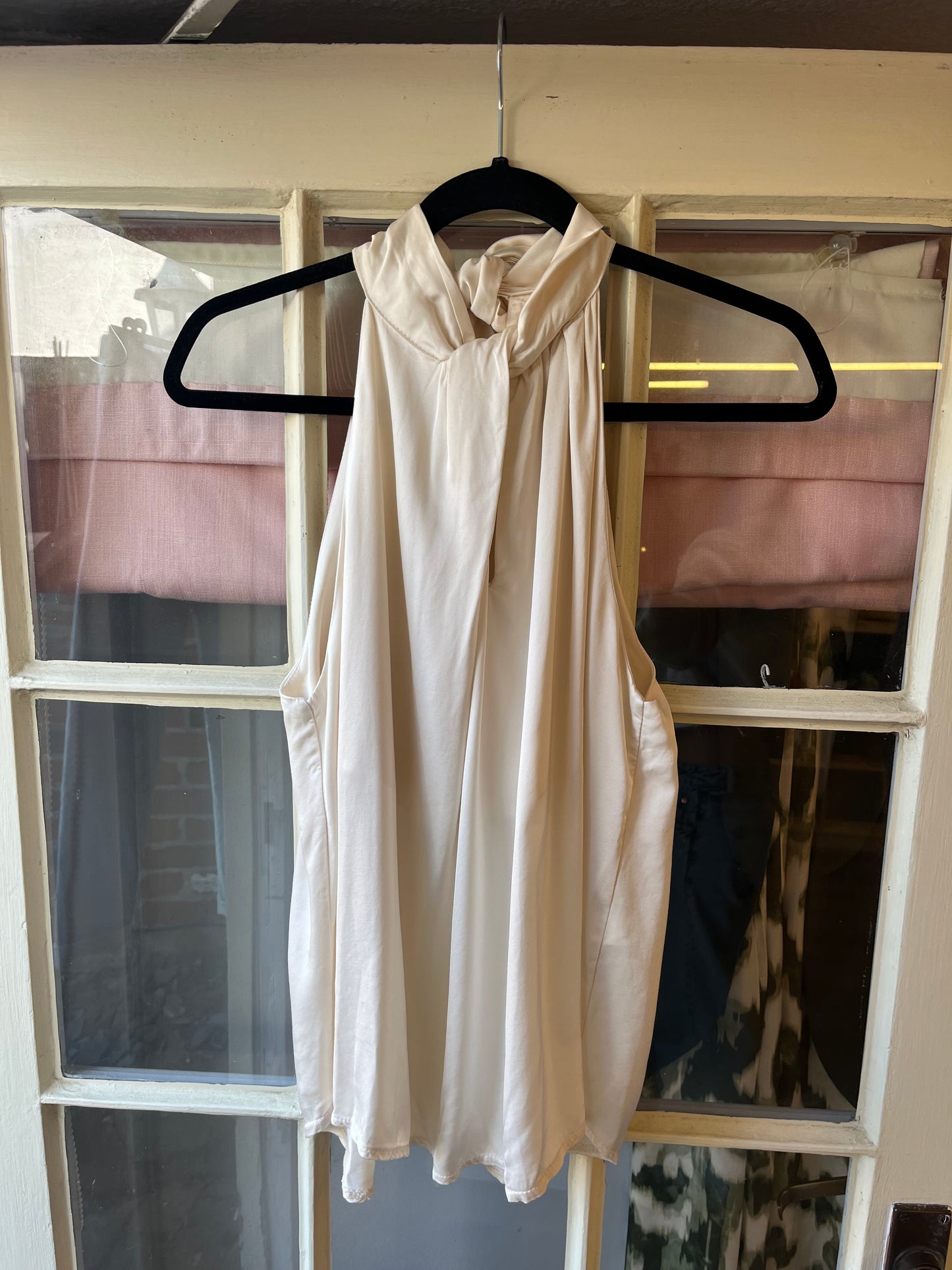 Halter Neck Tie Satin Top