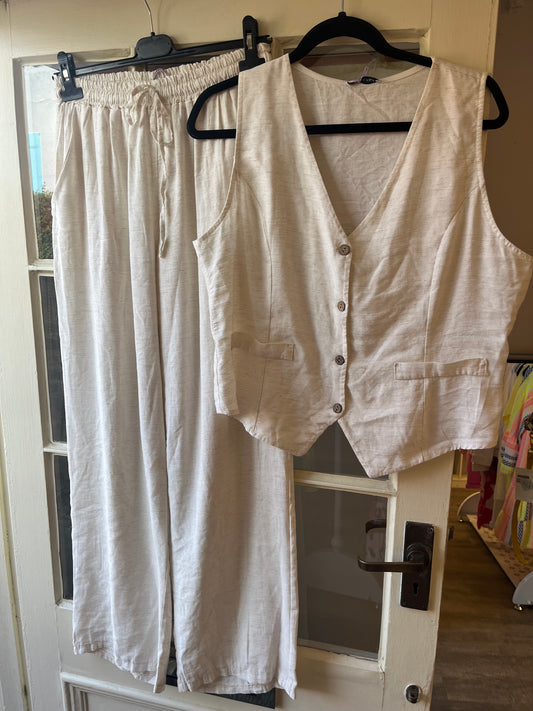 Wide Leg Linen Trousers
