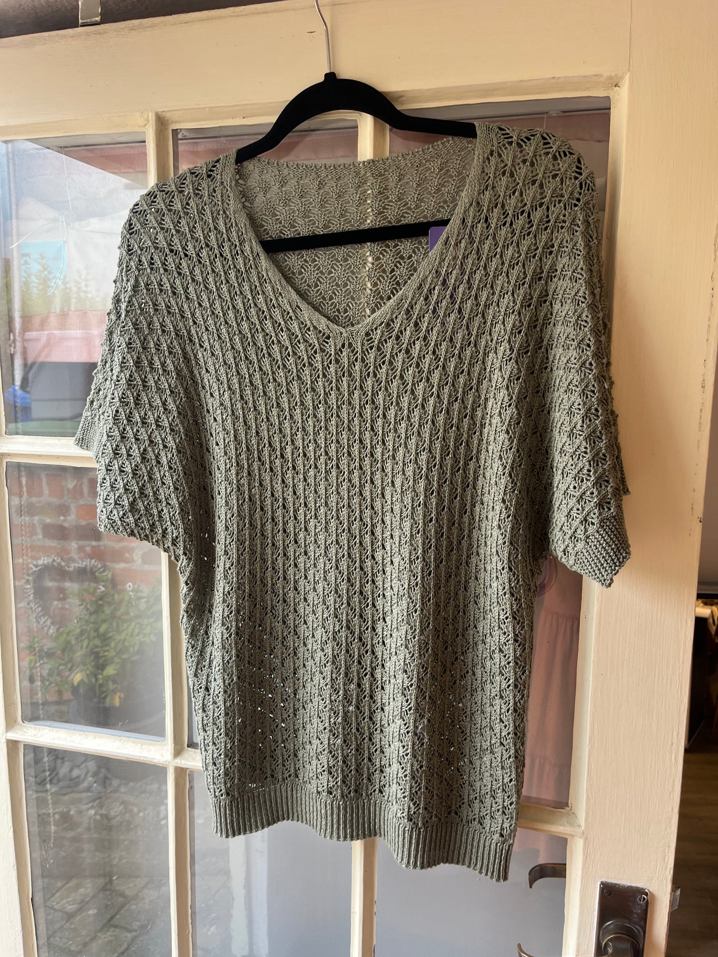 Short Sleeve Crochet Top