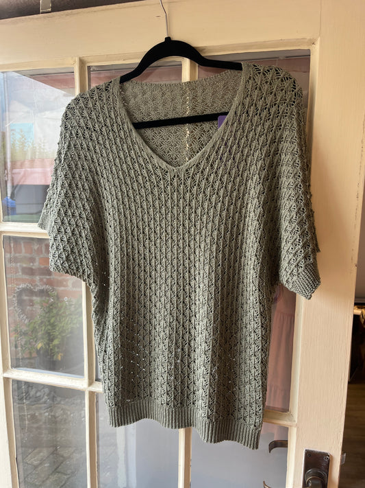 Short Sleeve Crochet Top