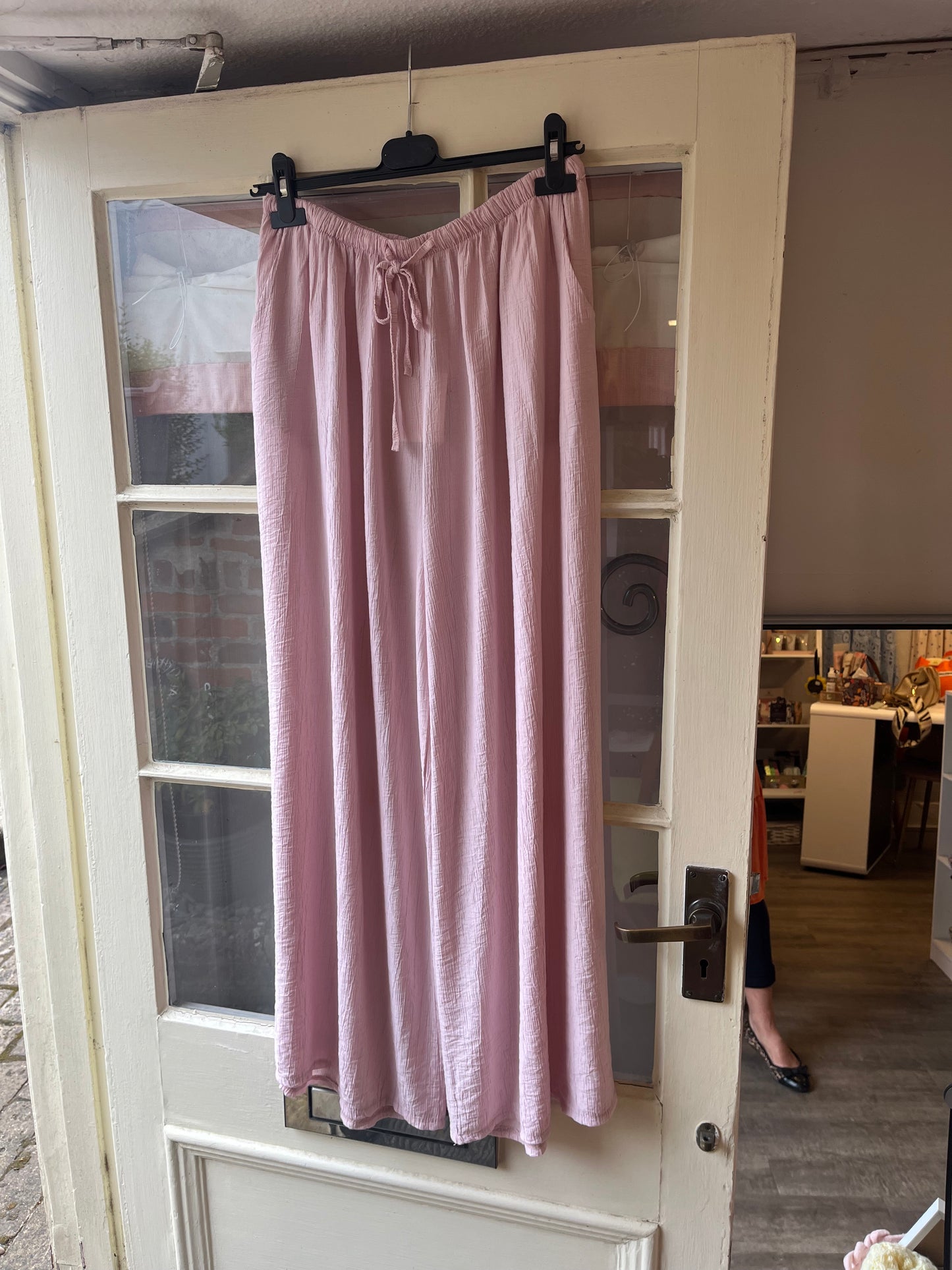 Crinkle Wide Leg Trousers